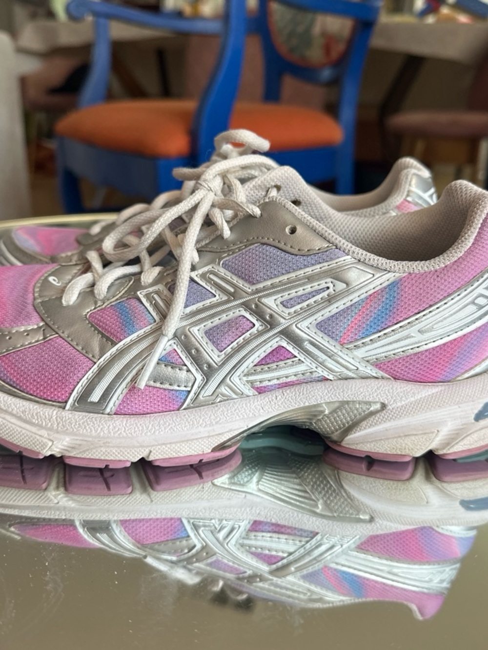 ASICS Women’s Athletic Sneakers - Pink & Silver - Picture 4 of 6